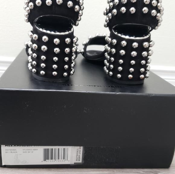 100% Authentic Alexander Wang Abby Studded Suede Block Heel Sz 38.5 - Picture 5 of 9